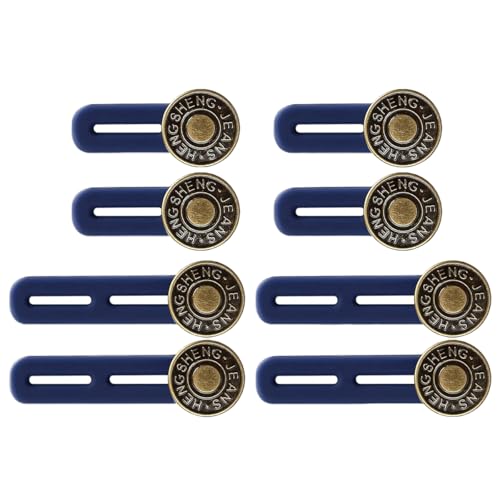 UBRAVE Elastiska Byxor Midjeförlängare, 8 st Jeansbyxor Knappförlängare Set, Byxförlängning för Kvinnor och Män, Lämplig för Jeans, Byxor, Kostymbyxor, Kjolar, Byxförlängning Graviditet