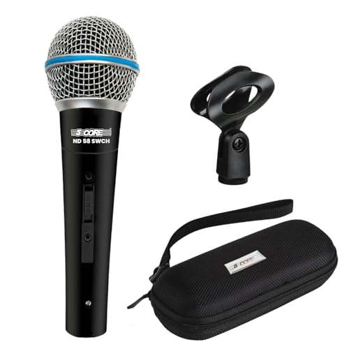 5 CORE Microphone Dynamic Cardioid XLR Unidirectional Wired Mic w Built-in Pop Filter w High Gain Wide Frequency for Stage, Studio Recording, Speaking Engagements - ND 58 SWCH
