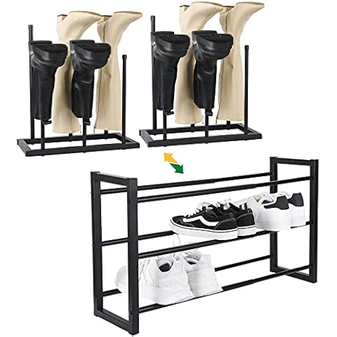COMAX Zapatero extensible de 3 niveles y estante para botas para armario Cover