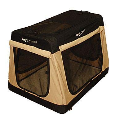 Croft Classic Soft Car Crate 42" for Dogs - Fold Down Curtains Prevent Car Sickness + Angled Frame Fits Cars Easily