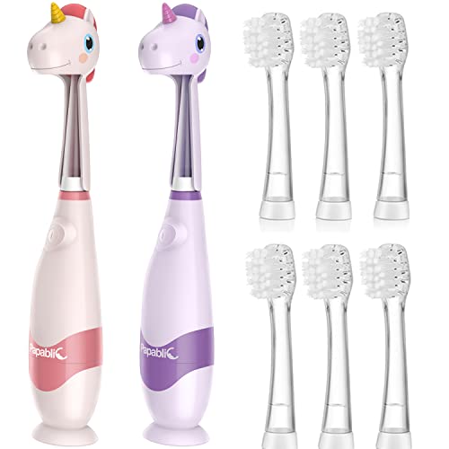 Papablic Toddler Sonic Electric Toothbrush with Covers for Babies and Toddlers Ages 1-3 Years, Doris Bundle with Arya