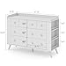 Vabches Kids Dresser Cabinet with 8 Drawers, Changing Table for Nursery, White Chest of Drawers with Open Shelving, Baby Dresser, Kids Bedroom Furniture, Nightstand for Child' s Room, White