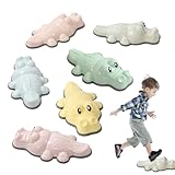 Piedras de cocodrilo para escalones – Piedras de río para equilibrar escaleras, 6 Piedras de Equilibrio Lindas | Juguete sensorial con diseño de cocodrilo con peldaños Interiores Antideslizantes para