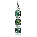 Blue Green Amber Sterling Silver Square Pendant