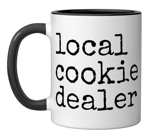 Local Cookie Dealer Funny Baker Dessert Lover Baking Humor Ceramic Mug, Black/White