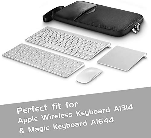 Hosoncovy Portable Keyboard and Mouse Carrying Case Storage Bag Travel Case Protective Case for Apple Magic Keyboard A1644 and Apple Wireless Keyboard A1314 Magic Mouse (Case Only)
