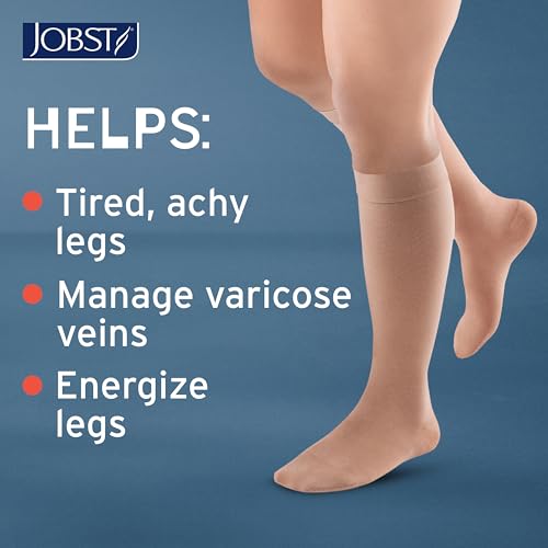 Image of JOBST ACTIVA Opaque 15-20 mmHg Compression Socks Thigh High Closed Toe