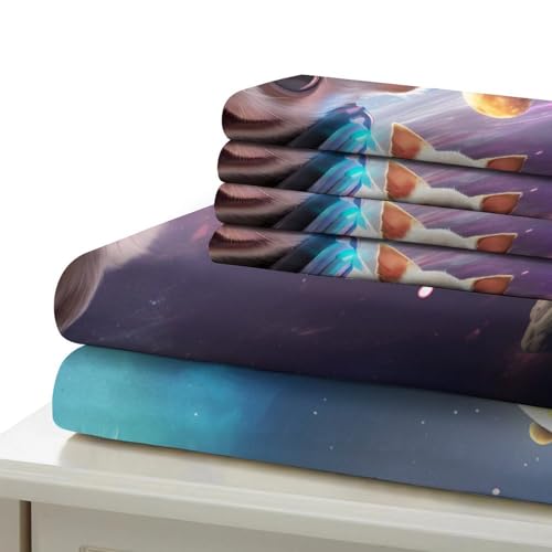 Linge de Lit Chat Impression 3D Haute Définition Parure Microfibre Premium Luxe