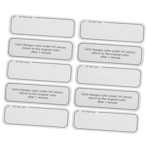 KOMBIUDA 10 piezas Tarjetas Indicadoras de Intensidad UV para Pruebas Precisas de Protección Solar y Productos de Cuidado Piel Compacto Portátil Fabricadas PVC para Medición Fiable