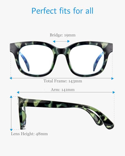 Image of ANRRI Blue Light Blocking Glasses for Women Oversized Blue Light Glasses Anti Eyestrain UV Protection Computer Eyeglasses