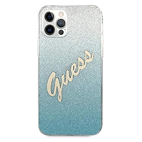 Guess GUHCP12MPCUGLSBL Coque de Protection pour iPhone 12/12 Pro 6,1" Bleu Ă Paillettes