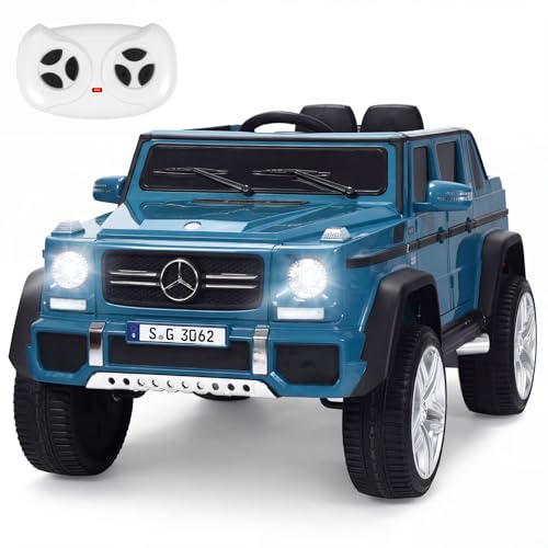 Image of Costzon Ride on Car, Licensed Mercedes-Benz Maybach, 12V Battery Powered Vehicle Toy w / 2 Motors, Remote Control, 3 Speeds, Lights, Horn, Music, Aux, Storage, Truck, Electric Car for Kids (Navy)