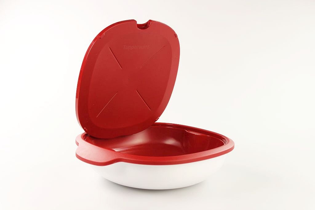 TUPPERWARE Thermo-Duo 1,3 L rot weiß Servieren Warmhalten Warmie Tups Iso-Duo 17011