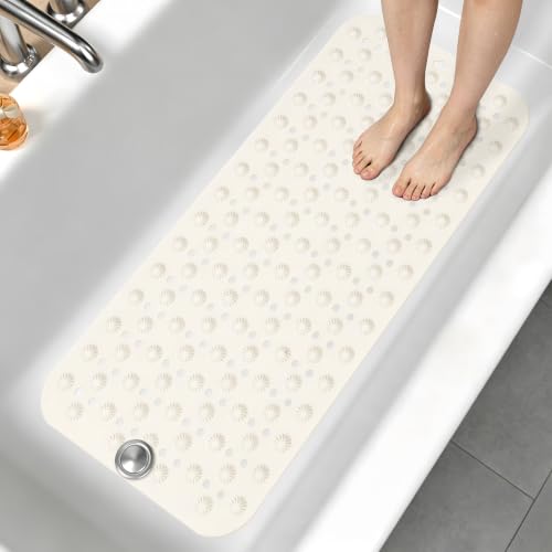 Volminex Tapis de Bain Antidérapant, Tapis de Baignoire (Blanc cassé, 81×40cm)