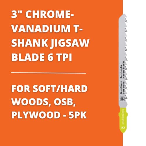 FEIN Jigsaw blade F-IRON Jig 26 AS for wood CV 75 T4 SW SC. For Wood, softwood, construction wood, kitchen tops, plywood, plywood, block board, MDF, chipboard. PU=5 pcs.