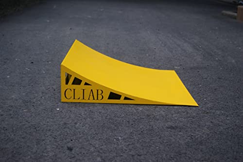 Cliab Multiuse Sports Ramp For Kids Made Of Metal With Load Capacity Of 300 Lb For Skateboard, Scooter, Dirt Bike, Bicycle, Rc Car, Ripstik, Bmx Jump, Kicker Ramp, Balance Bike, Yellow Color One Piece #TOP2