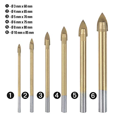 Ribimex PRFEVCX6/VB Set 6 Punte Ad Alette Per Vetro E Caramica In Valigetta, 6 Pezzi - 3