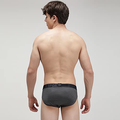 Image of sporto Men's Solid Cotton Brief with Soft Elastic Waistband (Pack of 3) Black