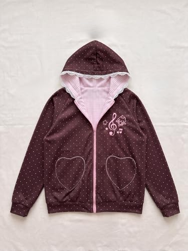 Image of Pokn Y2K Zip Up Hoodie Jojifuku Cutecore Kawaii Hoodie Clothes Women Long Sleeves Tops Graphic Cutecore Shoujo Clothes