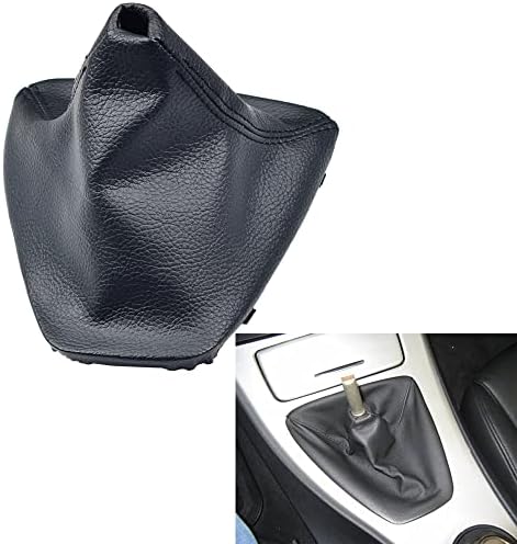 Fouedy Auto Real Leather Gear Stick Shift Knob Lever Shifter Gaiter Boot Dust-Proof Cover Fit for BMW E90 E91 E92 E93 Car Styling