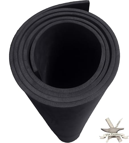 Shape Retention EVA Cosplay Foam - 5mm Thick (Black) X-Large 35x59 High Density EVA Craft Foam Sheets - Premium 85 kg/m3 Heat Shape Material for DIY Comic Con or Halloween Costumes - The Foamory