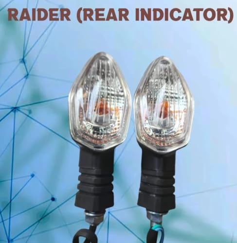 Image of Bike Indicator Light Compatible for TVS Raider | White Glass Amber Turn Signal | Heavy Quality Indicator | Set of 2