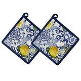Set 2 Presine da Cucina in Cotone 20x20cm – Presine Cucina e Forno Lavabili e Morbide, Pre...