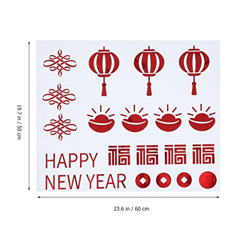 NUOBESTY Ano Adesivo Ano Chinês Decalque Festival Primavera Decoração Porta de Parede Adesivo de Vid
