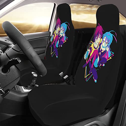 Unsuyu Anime 3D Printing No-Game-No-Life Car Seat Cover All-Inclusive Comfort Animation Car Seat Cushion Cover General Automotive Decoration (A Set Of 2) #TOP2