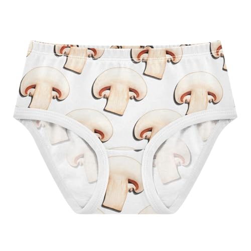 White Mushroom Slices Girl Panties Cute Toddler Underwear Floral Cotton Durable Kids Briefs Undies 2t