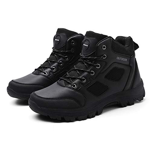 AONEGOLD Hiking Boots Mens Walking Boots Lightweight Waterproof Non-Slip Ankle Boots for Outdoor Sports Mountain Trekking Boots(Black,Size 44)