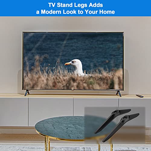 (Upgraded Version) Tv Stand Base Legs for TCL Smart Tv-TCL Roku TV 32in 40in 43in 48in 49in 50in 55in 60in 32S305 32S301 32S303 32S4610R 32S3850 32S3850A 32S3850B 32S3850P 32FS4610R with Screws(Black) - Thumbnail 3