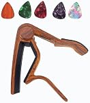 Pince,Picks de guitare couleur Rosewood Capo Accessoires acoustiques Capo Key Pince 5 Pcs Picks de guitare
