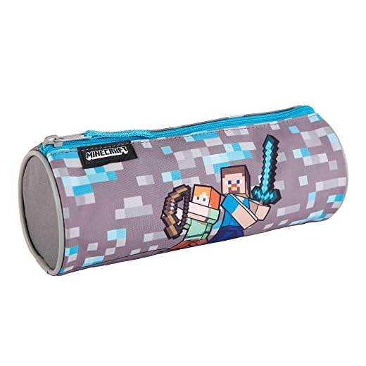 MINECRAFT- Estuche Escolar Warriors, Forma, Multicolor, Mediano (TOYBAGS T106-963)