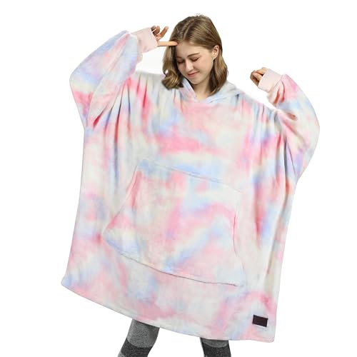 Catalonia Classy Coperta con Cappuccio in Pile Oversize per Donne e Uomini, Felpa con Cappuccio Calda e Accogliente, Coperta Morbida con Cappuccio con Ampio Cappuccio e Tasca Frontale