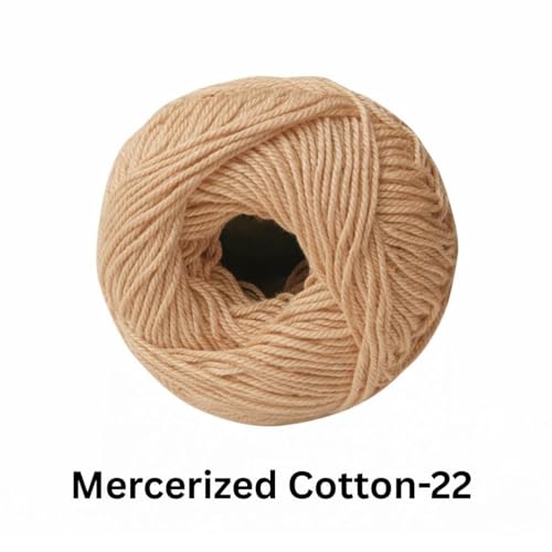 Image of VCR 4 Ply Light Brown 100% Mercerized Cotton Yarn, 60 Grams Hank, 190 Meters Length, Cotton Combed Ball, Smooth and Glossy Crochet Yarn for Crochet and Knitting, Pack of 1, Suitable for DIY Crafts