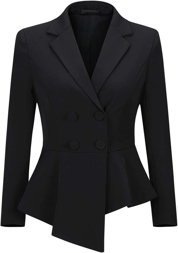 YUNCLOS Womens Suits 2 Piece Set Business Casual Double Breasted Blazer and Pantsuits for Work Office - Image 3