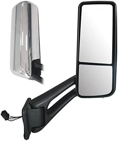 HIGHTO Door Mirror fit Truck Peterbilt 579, Assembly Passenger Side Chrome Door Mirror fit Truck Peterbilt 567 579 587 Right Side.