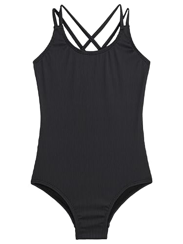 Image of Kanu Surf Girls' Reese UPF 50 Beach Sport Criss-Cross One Piece Swimsuit