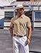 COOFANDY Mens Polo Shirts Short Sleeve Casual Knit Polo Shirt Vintage Golf T Shirts Old Money Tops Khaki