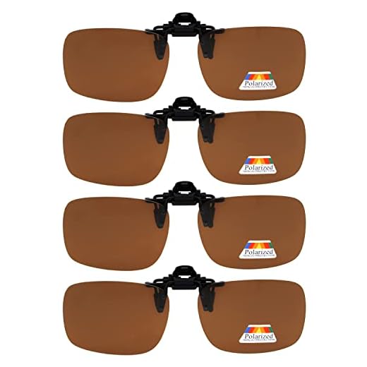 Eyekepper flip-up clip-on solglasögon polariserade 60 x 43 mm 4-pack metallglasögon klämma En storlek 4pcs-brown