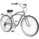 MOONCOOL Beach Cruiser Bike for Women and Men, 24/26 Inch 7-Speed Adult Bicycle,...