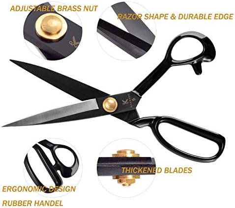 BVEKADO Professional 9inch Fabric Scissors, Dressmaking Upholstery Scissors