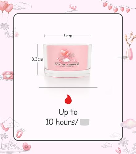 Scented Candles Gift Set for Anxiety | 3 Scented Filled Votive Candles | Relaxation Gifts for Women (Pink Season Collection) - Image 4