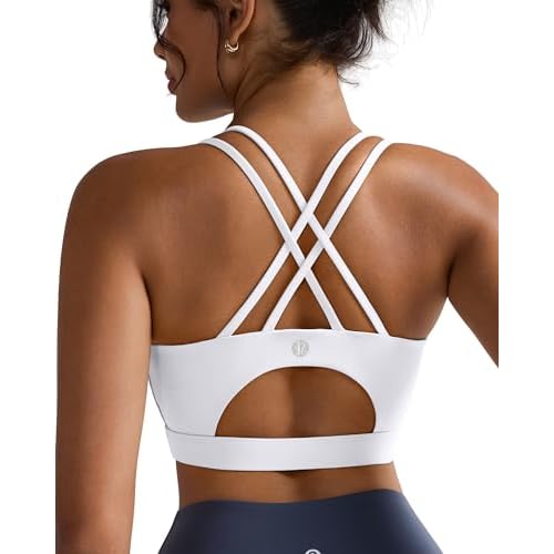 RUNNING GIRL Sports Bras for Women,Padded Sports Bra Tank Top Sexy Crisscross Back High Impact Longline Workout Yoga Bra