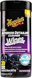 Meguiar's Quik Interior Detailer Wipes, Cleans, Protects & Refreshes All Car Surfaces, 30 Ct