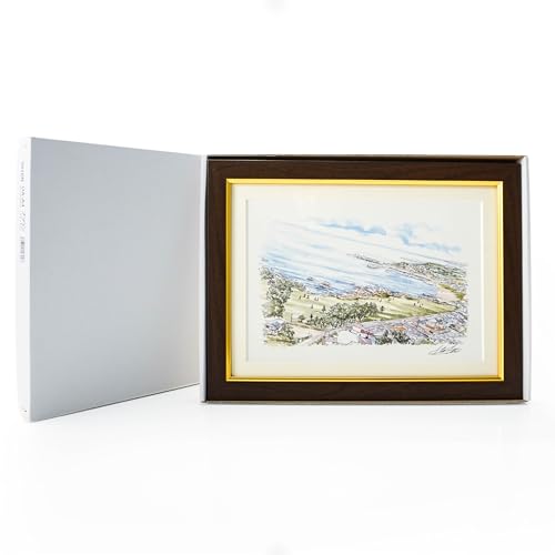 [種差海岸]八戸の風景 複製画 26.5×36.0×3.0 800g 風景画 額付き マット 青森県 八戸市