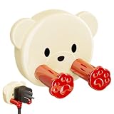 Soporte para afeitadora para pared de ducha,Percha para cepillo de dientes con diseño de oso de dibujos animados - Ganchos para uso general de garaje montados en la par