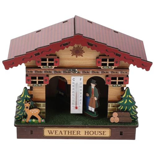Station météo baromètre mural en bois Toyvian avec thermomètre hygromètre d'intérieur compact