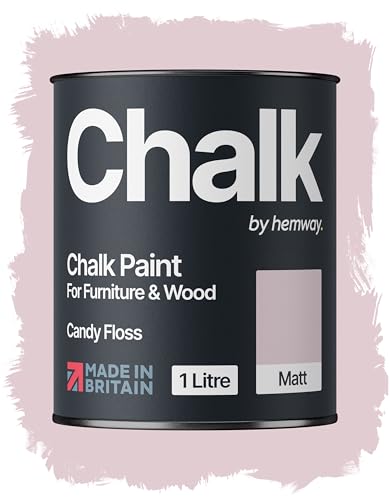 Chalk Paint Candy Floss Pink Furniture Paint 1L, Matt Finish Shabby Chic, Chalk Furniture & Walls, Quick Dry & 1 Coat, Hemway